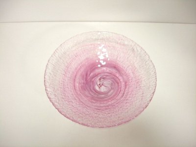 画像2: ガラス花器　茜流し水盤　G-３０