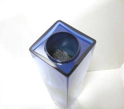 画像2: ガラス花器　角型ブルー　G-２３