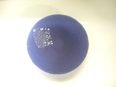 画像2: ガラス花器　銀箔ブルー水盤　G-３１
