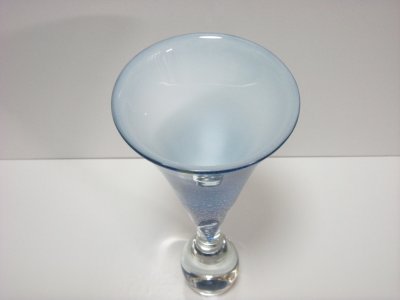 画像1: ガラス花器　下かぶら型濃紺　G-１８