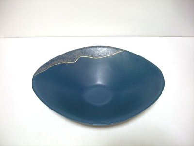 画像2: 藍色１２号小判皿鉢　T-２３－１A