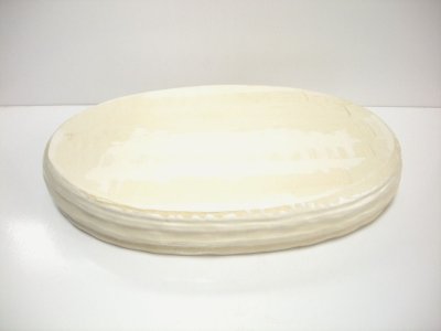 画像3: 手造り　クリーム１６号小判型水盤　T-１９－１３２