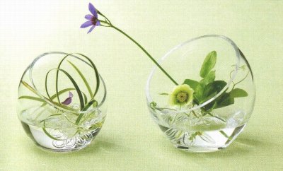 画像1: ガラス花器　ボウルベース（大）　ＣG-０３