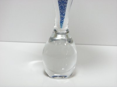 画像3: ガラス花器　下かぶら型ブルー　G-１７