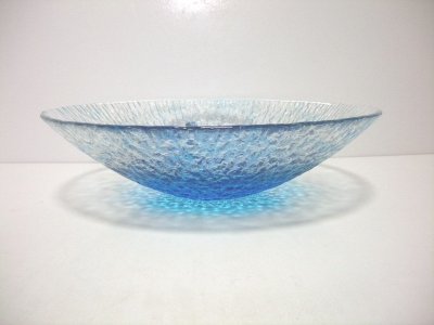 画像1: ガラス花器　さざなみ水盤　G-３８