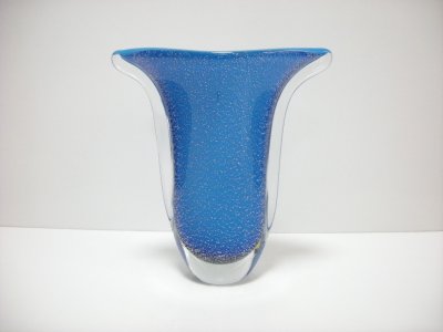 画像1: ガラス花器　G-1１　ブルー