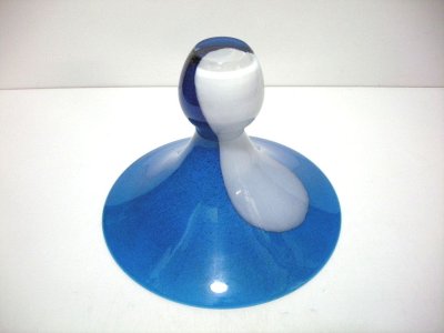 画像1: ガラス花器　下かぶら型ブルー　G-５１
