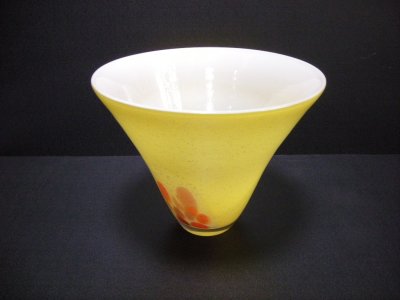 画像1: ガラス花器　G-１４　黄色