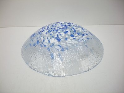 画像3: ガラス花器　しぶき水盤　コバルトブルー　G-５６