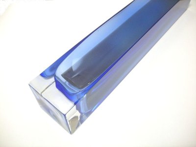 画像3: ガラス花器　角型ブルー　G-２３