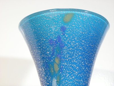 画像2: ガラス花器　下かぶら型ブルー　G-１７