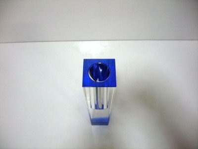 画像1: ガラス花器　クリスタルアルプス　ブルー　G-４４