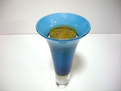 画像2: ガラス花器　ブルー一品作水仙　G-５０