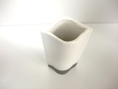 画像2: 手作り　白釉合わせ花器　T-２１－１２０