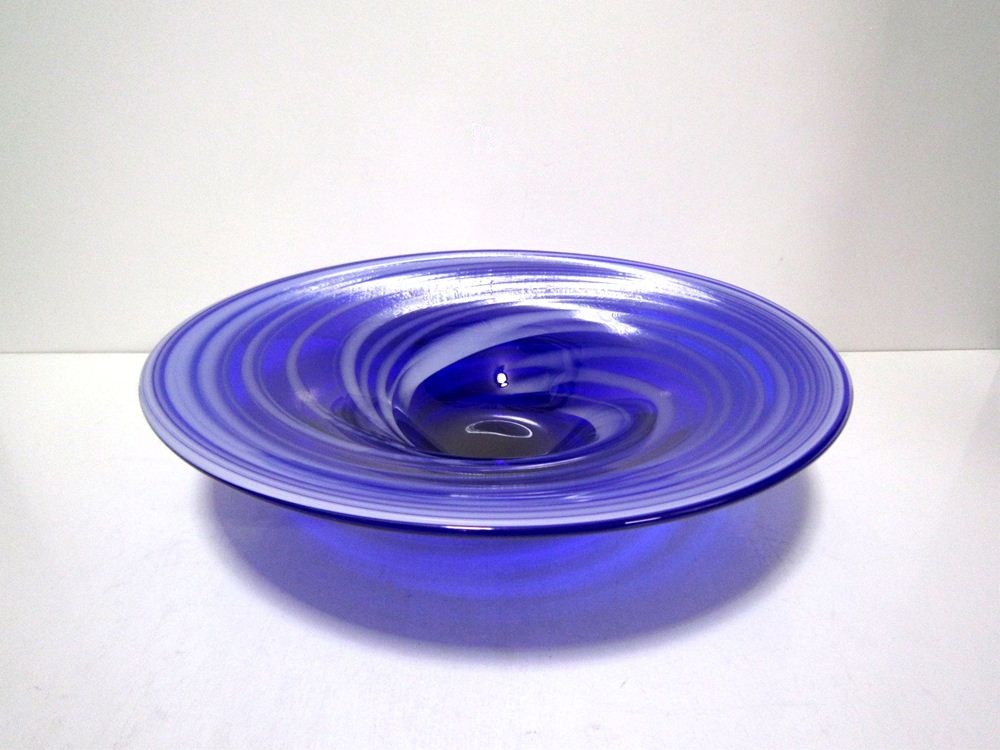 ガラス大皿 群青水盤 G-８７ 花器ギャラリー 裕器 (ゆうき）