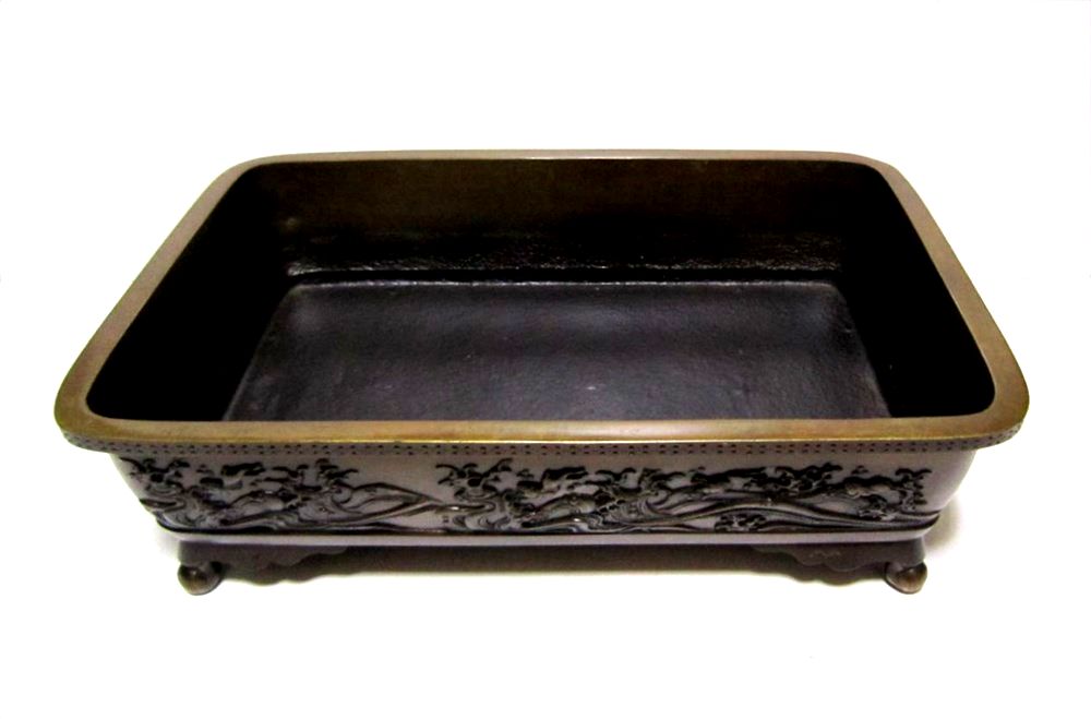 銅器 砂鉢１５号波千鳥紋（再生品） - 花器ギャラリー 裕器 (ゆうき）